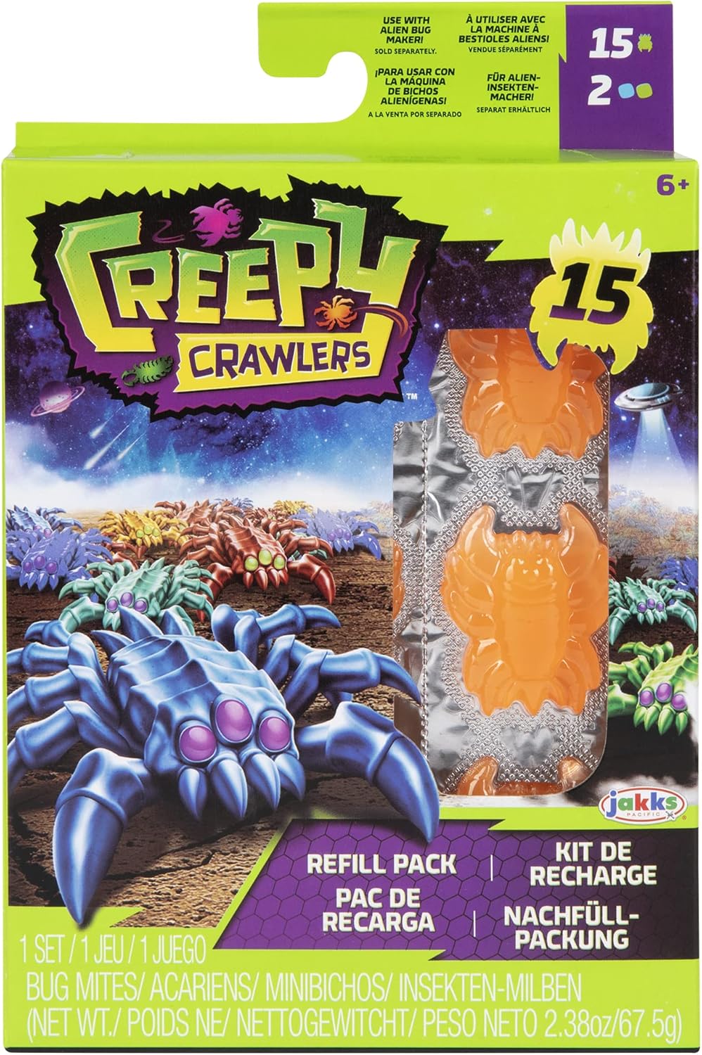 Creepy Crawlers Gooey Bug Refill Pack - Orange & Blue Mites