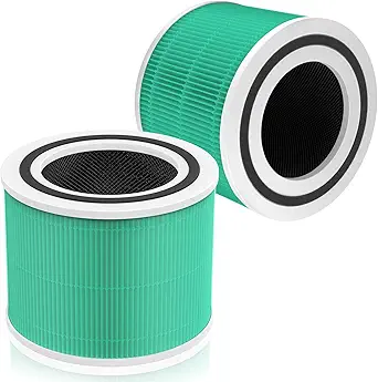 Core 300 Toxin Absorber Replacement Filter, Compatible with LEVOIT Core 300/Core 300S Air Purifier, 3-in-1 H13 Grade, True HEPA Replacement Filter, Compare to Part # Core 300-RF-TX, Green, 2 Pack