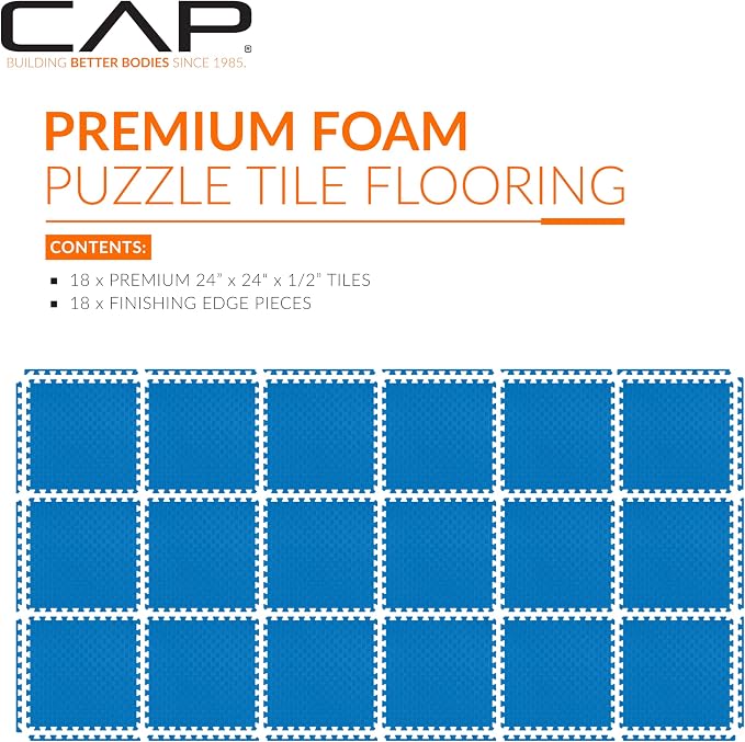 CAP Puzzle Exercise Mats de EVA Azul 61x61x1.27 cm miniatura 2