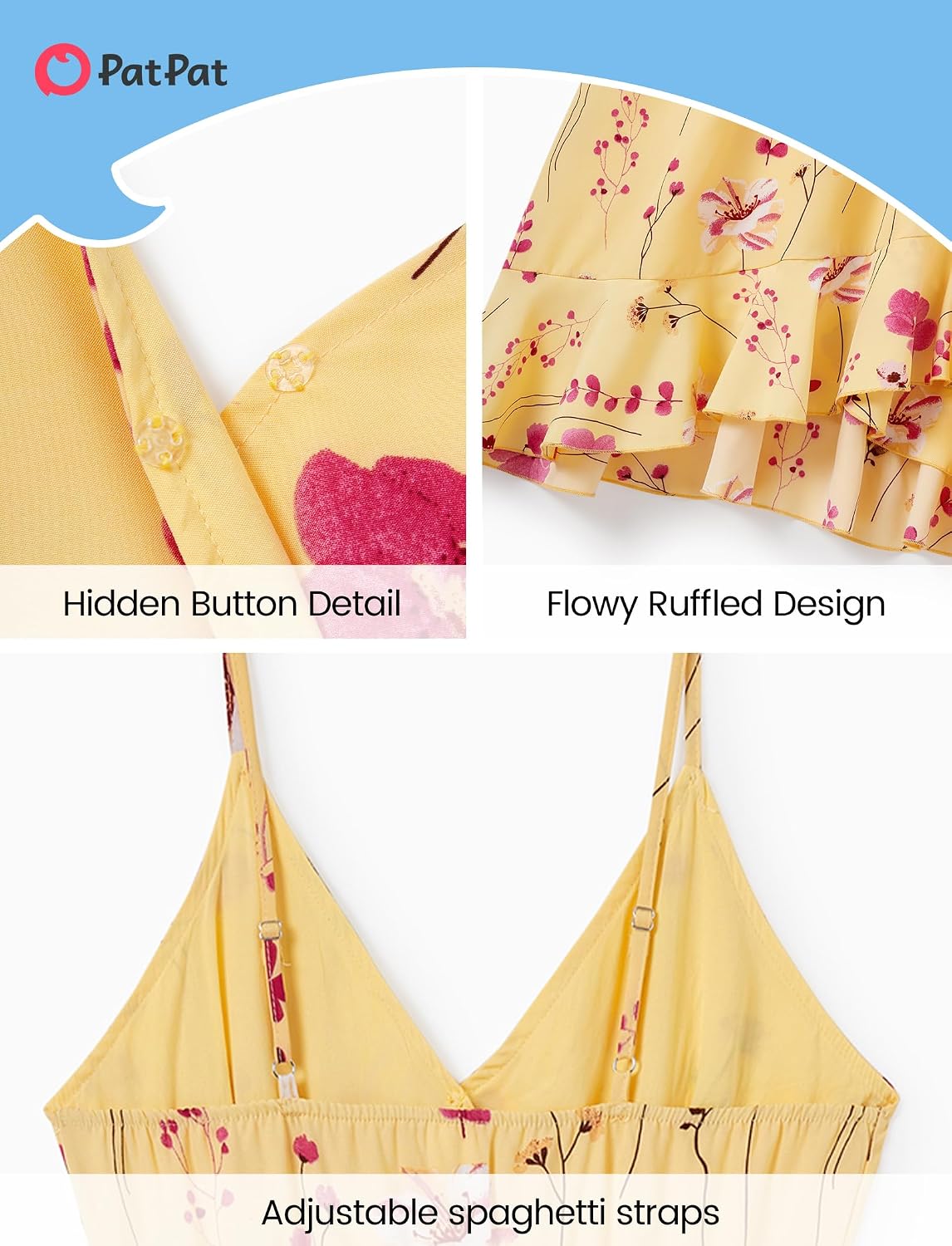 PATPAT Matching Hawaiian Outfits for Couples Beach Vacation Tropical Print Women Spaghetti Strap Dress or Men Cruise Shirt