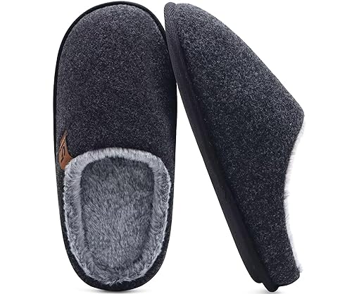 COFACE Mens Cozy Memory Foam Scuff Slippers Casual Slip On