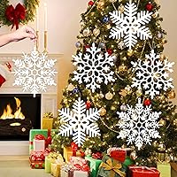 Vista 7 de EIMMBD 8pcs Large Snowflakes Ornaments, Plastic Glitter Snowflakes Hanging, Snowflake Decorations for Christmas Trees Window Door Indoor Outdoor