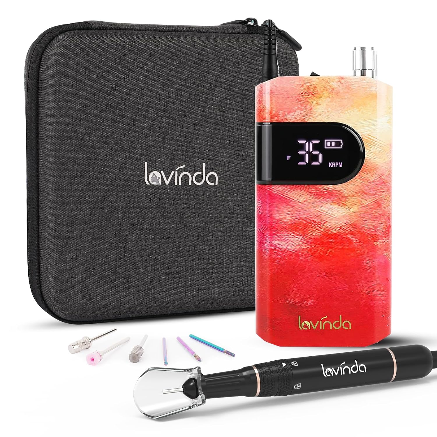 Professional Rechargeable Nail Drill Machine, Lavinda Spring 35000RPM Electric Nail File Cordless Portable Nail Drill Kit ... - Review, Price and Buying Guide