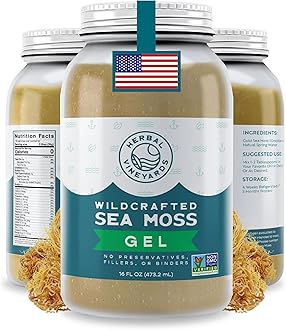 Herbal Vineyards Wildcrafted Irish Gold Sea Moss Gel 16 Oz - Organic Seamoss Gel Made with Dried Seaweed & Fresh Sea Vegetables, Natural & Plant-Based, Harvested in Pristine Waters, USA