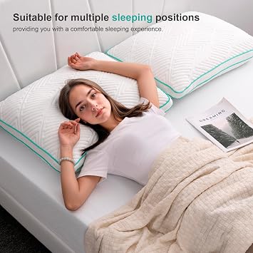 Twirest Pillows 2 Pack Shredded Memory Foam Pillows 51x66cm,