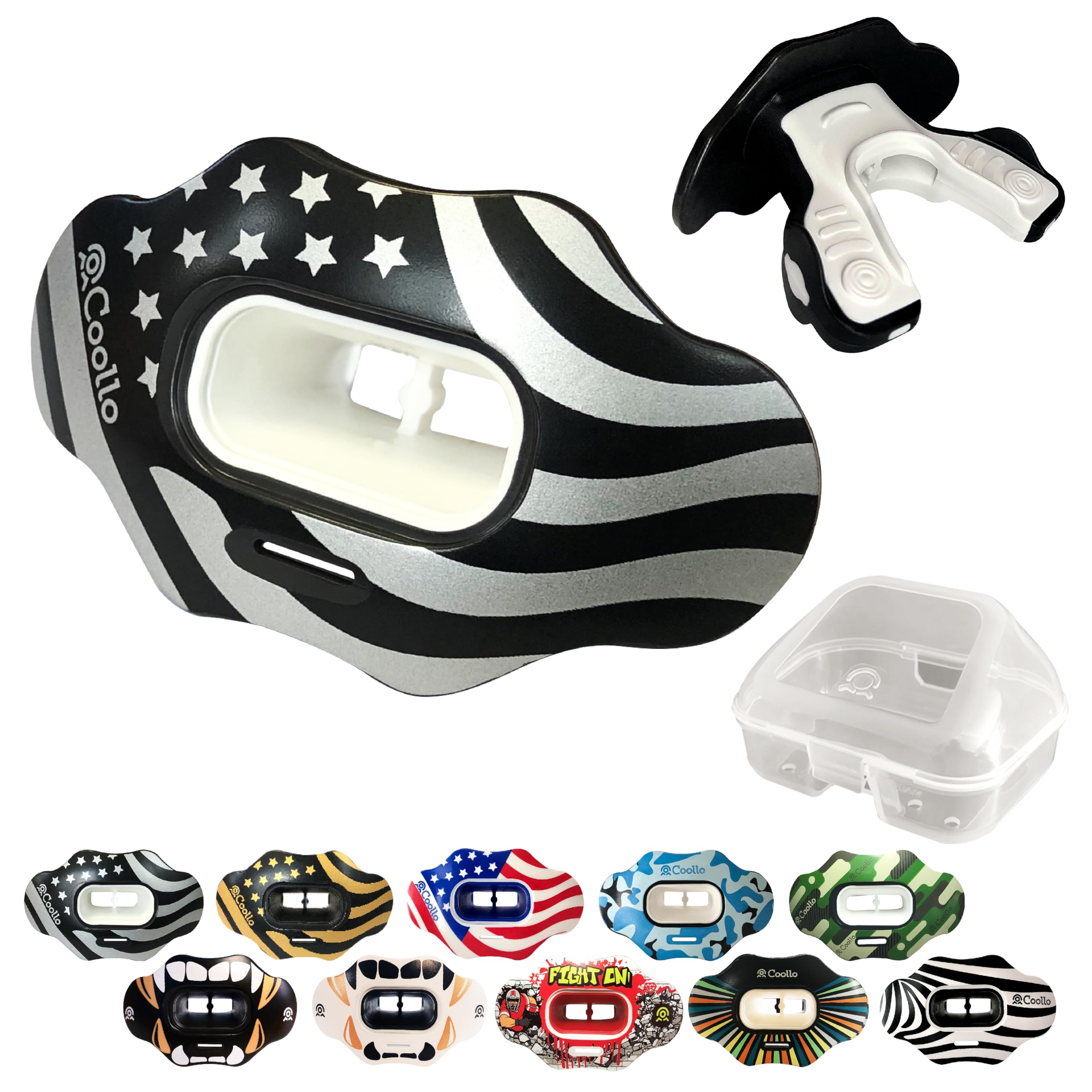 COOLLO SPORTS Football Mouth Guard Lip Guard MAXX/Might Football and High Impact Sports Lip Protector for Adults & Youth (Strap Included)