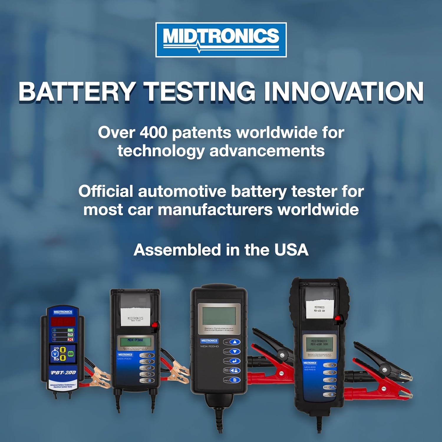 Midtronics A250 Cable/Clamp (Piranha) - 4 ft Replacement Cable with with Heavy-Duty Clamps