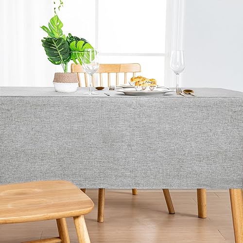 Miniatura 4 de Hiasan Mantel cuadrado de lino sintético, resistente a las arrugas y a las manchas, mantel lavable para cocina, comedor, funda de mesa de vacaciones