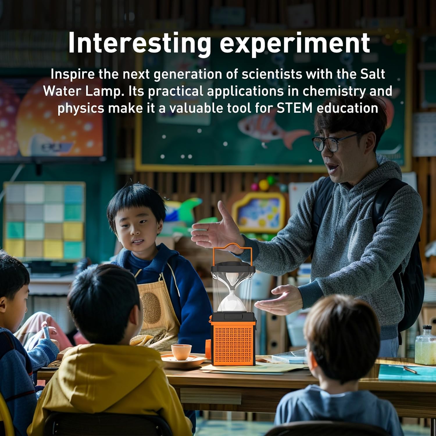 Salt Water Lamp - No Battery Needed, 350LM Brightness, 120-150 Hours Continuous Light, Portable LED Lantern for Fishing, Camping, Yoga & Home Use - FCC, RoHS , CE, Certified