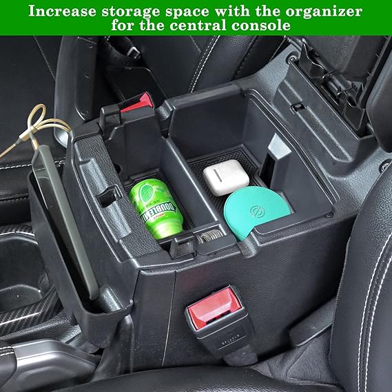 Metal Front Door Storage Pockets Bundled with Center Console Organizer Compatible with Jeep Wrangler JL JLU 4XE 2018-2025 & Gladiator JT 2020-2025 Interior Door Storage Expansion Accessories 2PCS