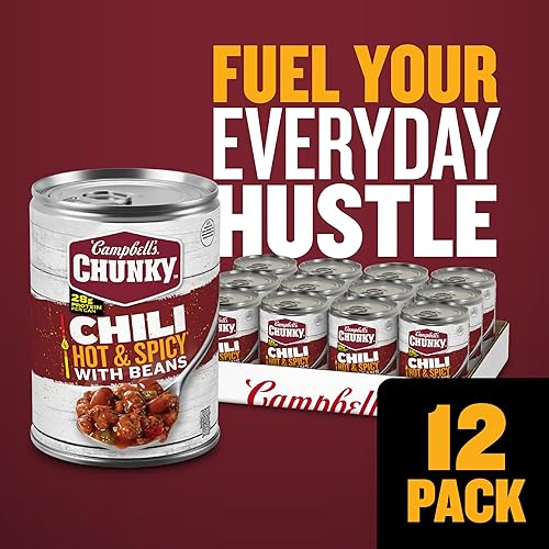 Miniatura 11 de Campbell's Chunky Chili picante y picante con frijoles, lata de 19 onzas (12 unidades)