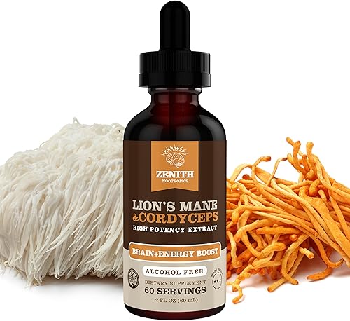 Miniatura 8 de Suplemento de melena de león y cordyceps - Apoyo cerebral y energético - Enfoque, memoria, claridad, inmunidad - Tintura vegana sin alcohol -