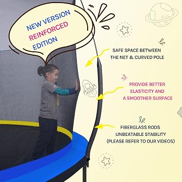 SkyBound Springfree Trampoline - 6FT, 8FT, 10FT - Springless, Enclosure, Bungee Cords, Kids & Adults