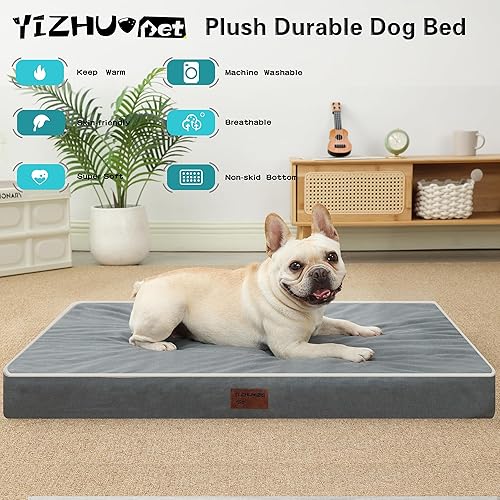 Miniatura 2 de Alfombrillas para cama para perros medianos, cama ortopédica para perros y mascotas, caja gruesa de espuma de huevo, funda extraíble lavable, parte
