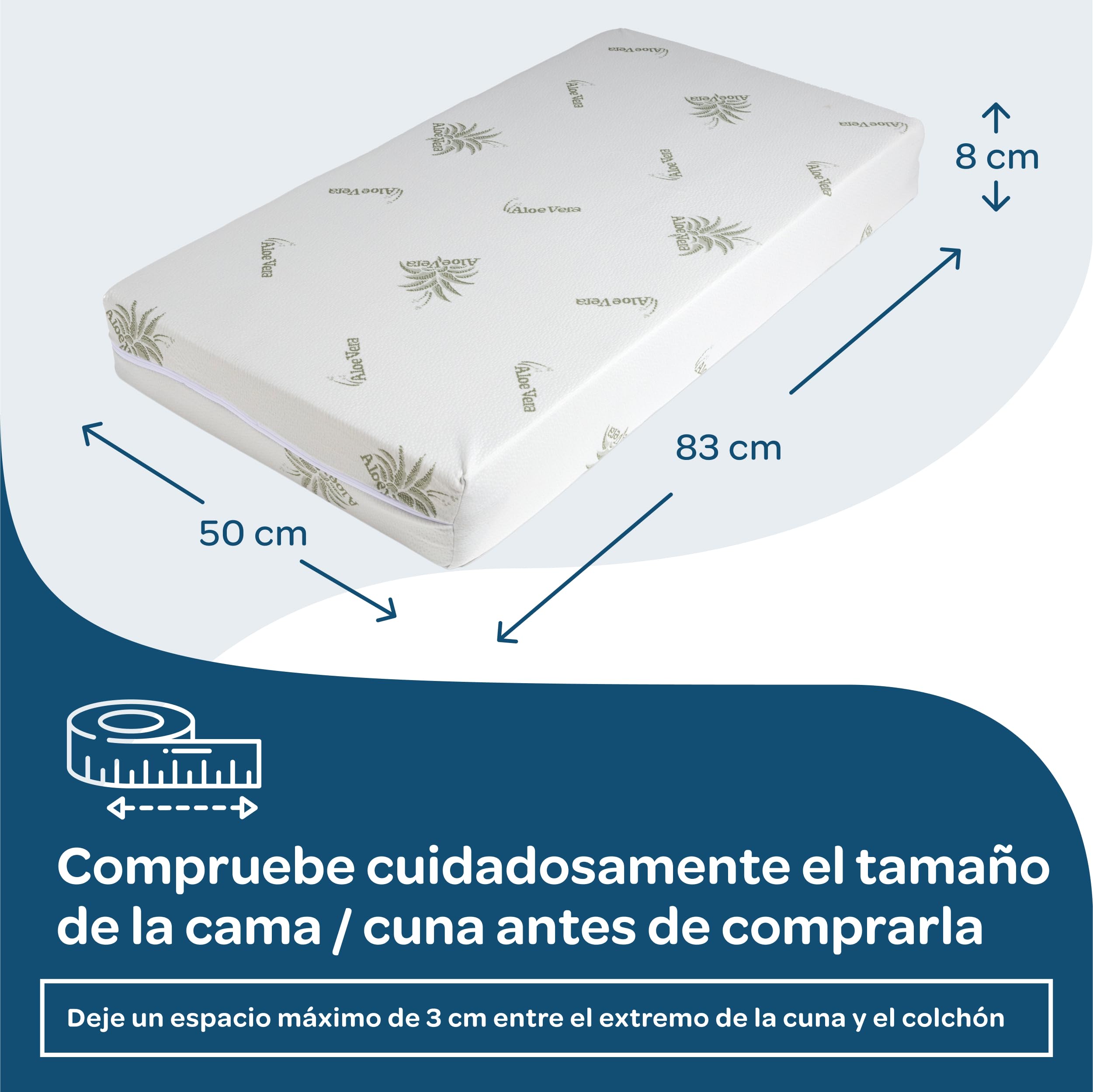DOLCI SOGNI Colchón Cuna 50x83 cm - Colchón Next to Me Chicco - 100% Made in Italy - Oeko-Tex® y CertiPUR™ - Colchón de Cuna Bebé con Funda de Aloe Vera Lavable