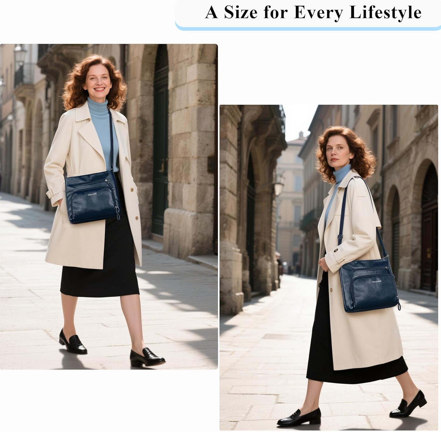 Crossbody Purses for Women Soft Vegan Leather Cross Body Handbag Lightweight Medium Shoulder Purse Travel Casual Bag - Image 2