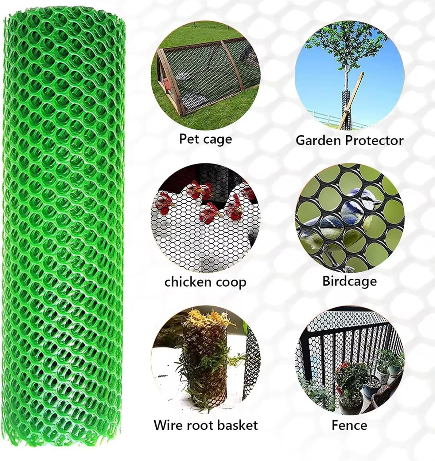 Wire Fence Mesh Green Plastic Mesh Roll 39.3″ Wide Poultry Fencing Multi-Use Garden Fence for Snow Fence Chicken Plants Balcony Protection Barrier(Size:1x10M - Mesh 1.2cm)