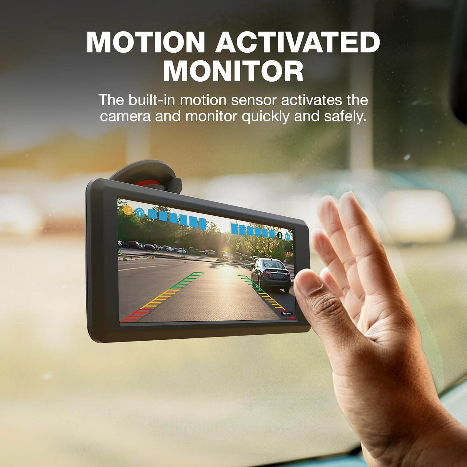 Type S Solar Powered Wireless Backup Camera, License Plate Frame Design, 3-Minute Install, 6” HD Dashboard Monitor, Motion Sensor Activation, Universal Compatibility for Cars, Trucks, RVs