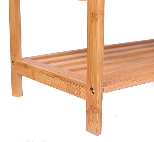 Miniatura 8 de BIRDROCK HOME Zapatero de 3 niveles con asas  Bambú  Madera  Armarios y entrada  Organizador  Se adapta a 9 pares de zapatos