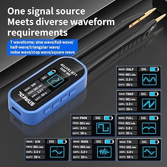 LCR Meter, Digital Multimeter Tweezers, 100KHz SMD Tester, ESR Meter Capacitor Tester with Signal Generator (7 Waveforms), Auto Ranging Electronic Component Meters, Sweep Mode, Measures Z/X/P