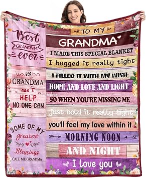Givetoyou Grandma Gifts from Grandchildren Granddaughter Grandson Grandma Mothers Day Birthday Throw Blanket 60inx50in