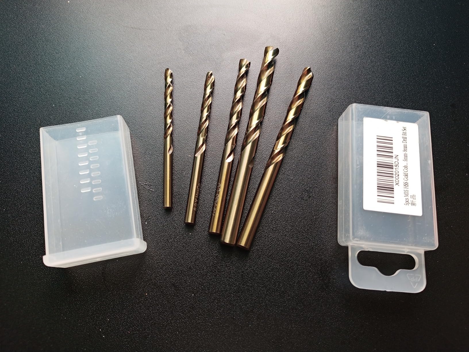 5pcs M35 HSS Gold Cobalt Jobber Drill Bit Set For Stainless Steel ...