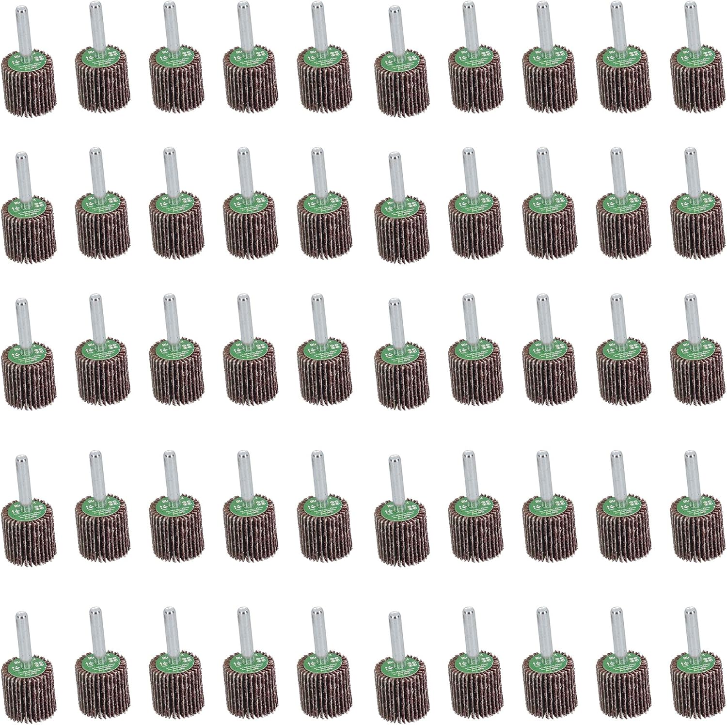 40 Grit 25mm Flap Wheel Disc Abrasive Sanding Pads For Drills 6mm Shank 50pc