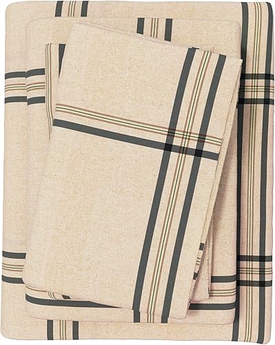 Miniatura 12 de Great Bay Home - Juego de sábanas de franela 4 piezas, tamaño California King, 100% algodón turco, doble cepillado, ultrasuaves, acogedoras, ropa