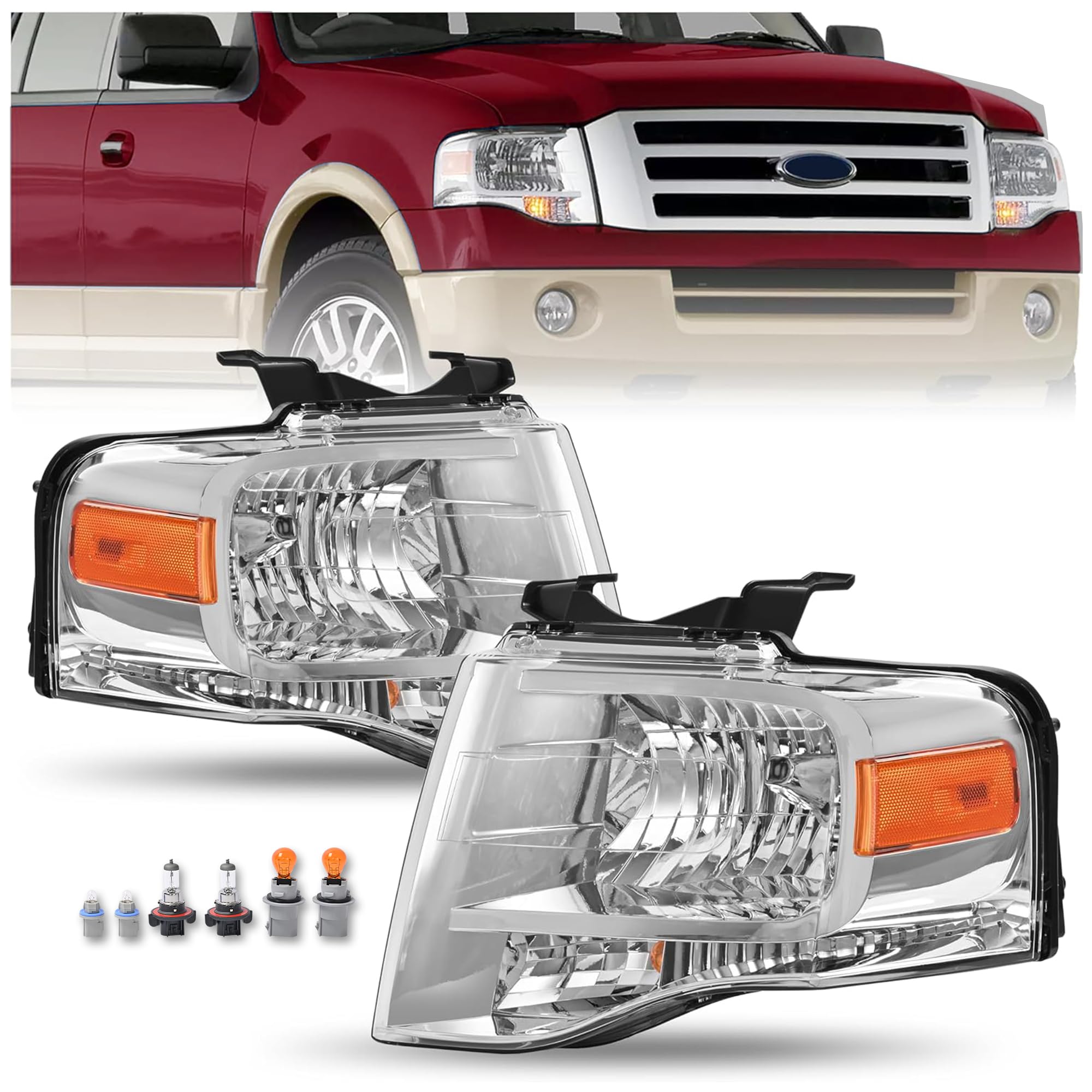 HECASA Halogen Headlight Pair