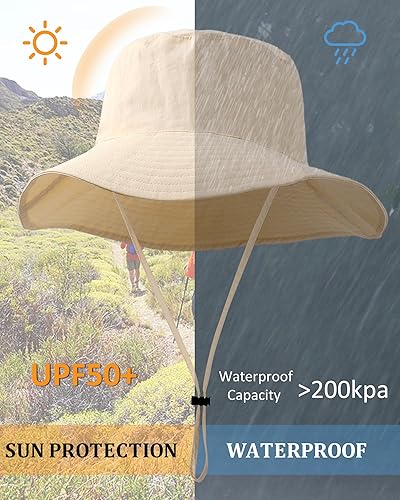 Miniatura 2 de Sombrero impermeable para el sol UPF 50+, protección UV, plegable, para mujeres y hombres, gorra ligera de verano para senderismo al aire libre