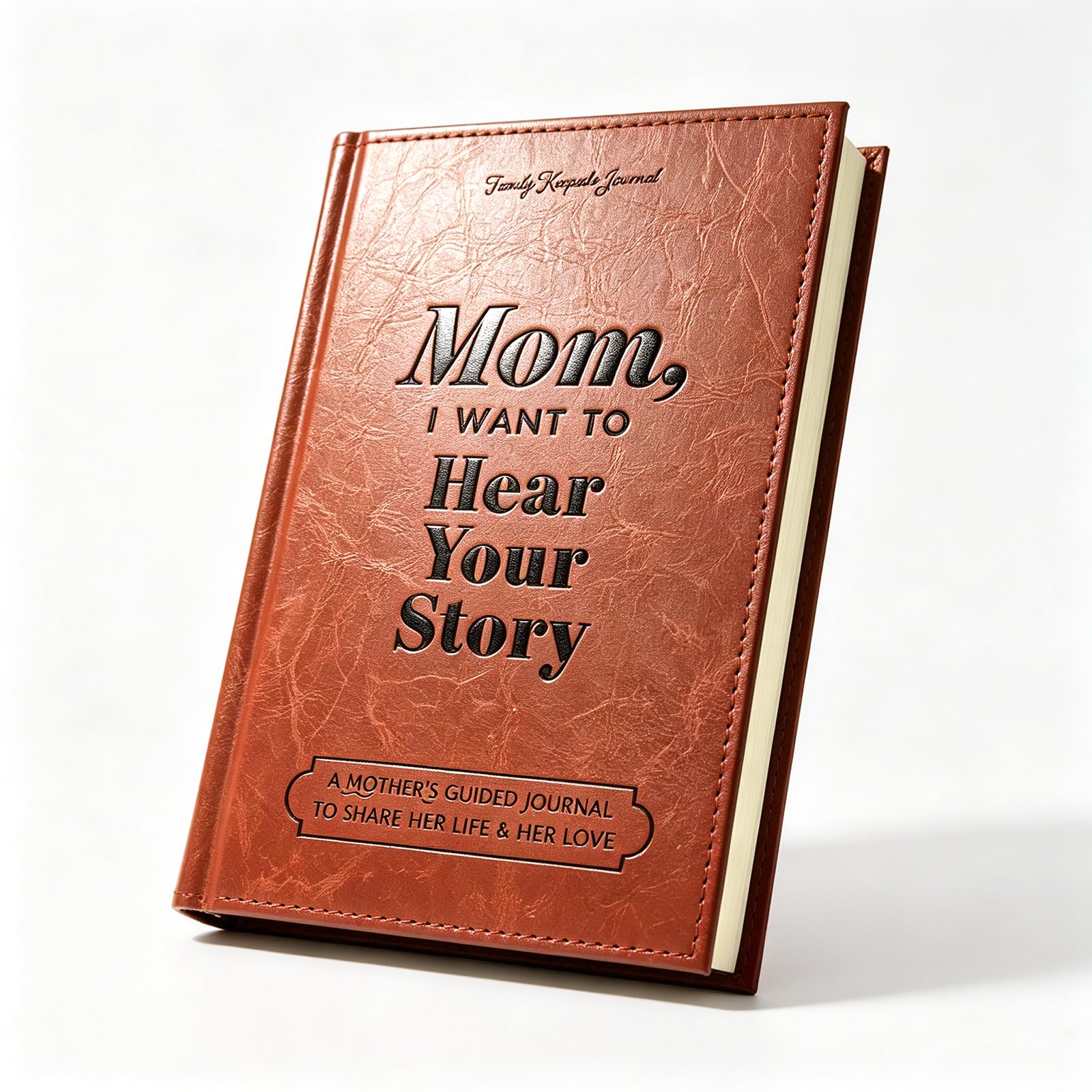 FungLam Mum I Want to Hear Your Story, A5 Leather Bound Guided Journal for Mum | Tell Me Your Story Keepsake Book with Prompts | Mother’s Day Birthday Gifts for Mum from Daughter Son