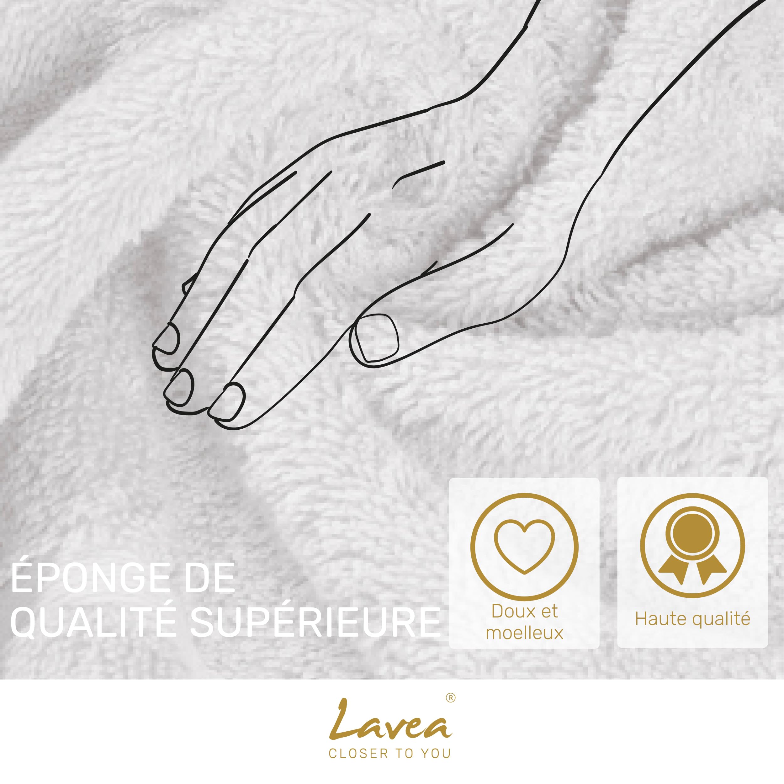 Lavea® Ensemble Sauna Peignoir pour Hommes et Femmes avec Grande Serviette de Douche 80x200 cm – Serviettes en 100% Coton, Douces et Absorbantes, avec Capuche et Ceinture, Oeko-TEX® – Blanc