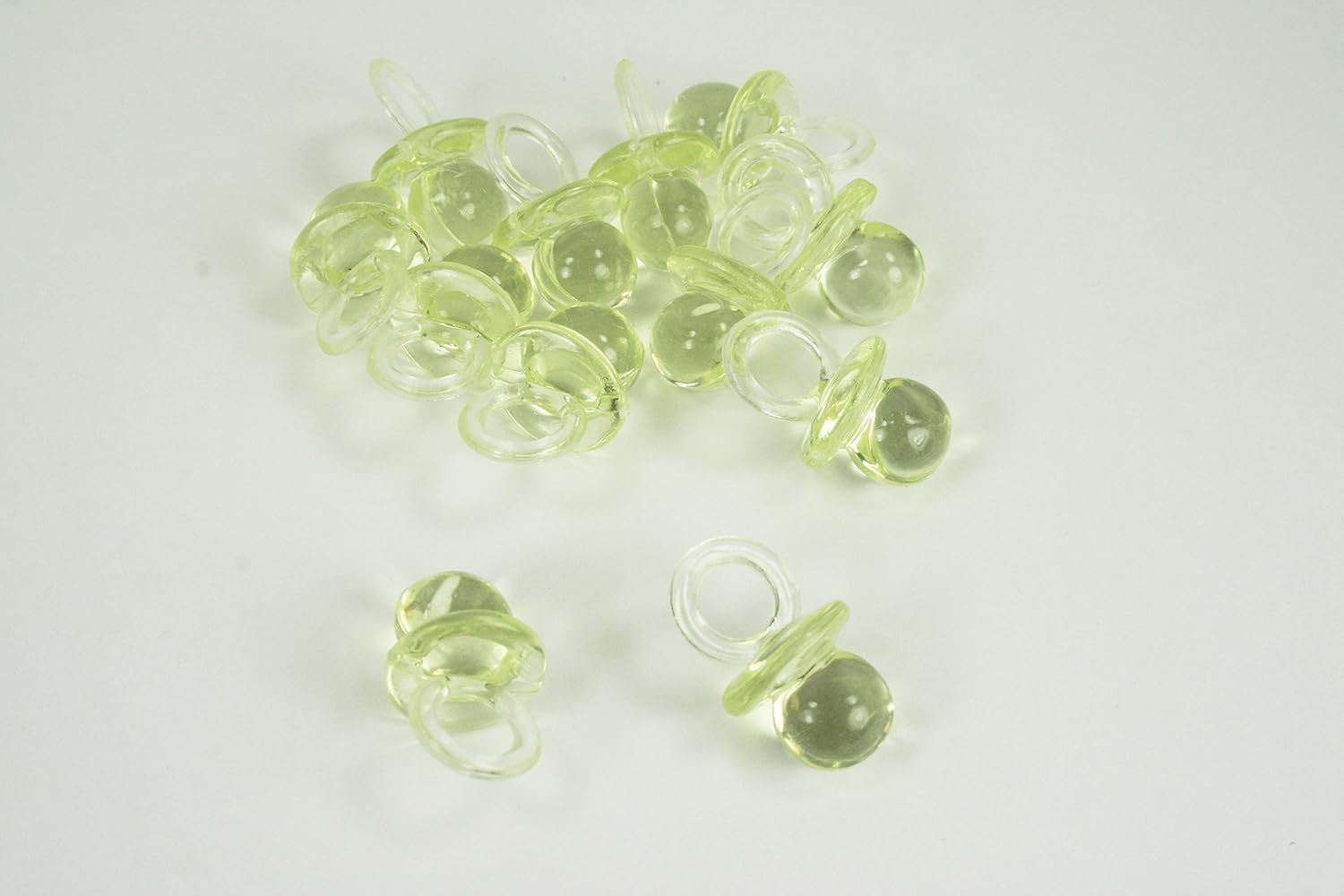 500 Mini Acrylic Pacifiers Baby Shower Favor 3/4 Inches Wholesale!! Bulk Buy !! (Yellow)