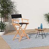 Vista 54 de Casual Home - Silla de director de 30 in, marco blanco, con lona color blanco, altura de barra