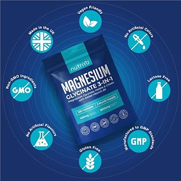 Magnesium Glycinate 3-in-1 Complex 2000mg | Magnesium Glycinate, Malate & Citrate with Vitamin B6 | 120 Capsules - 2 Months Supply | High Absorption | No Fillers or Binders | 3rd Party Tested