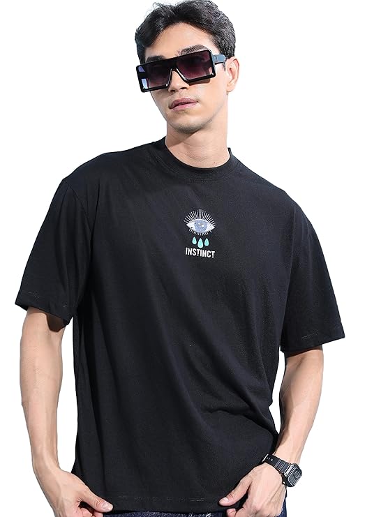 KETCH Men's Over Sized Printed Half Sleeve Regular Fit T-Shirt
