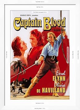 AllPosters Wall Art Print Captain Blood, Swedish Movie Poster, 1935 on White Frame, 24x36