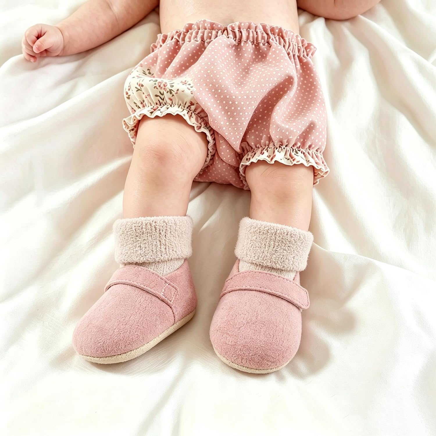 Jastore Baby Girls Boys Winter Ankle Non-Slip Sole Crib Shoes Infant Warm Soft Boots