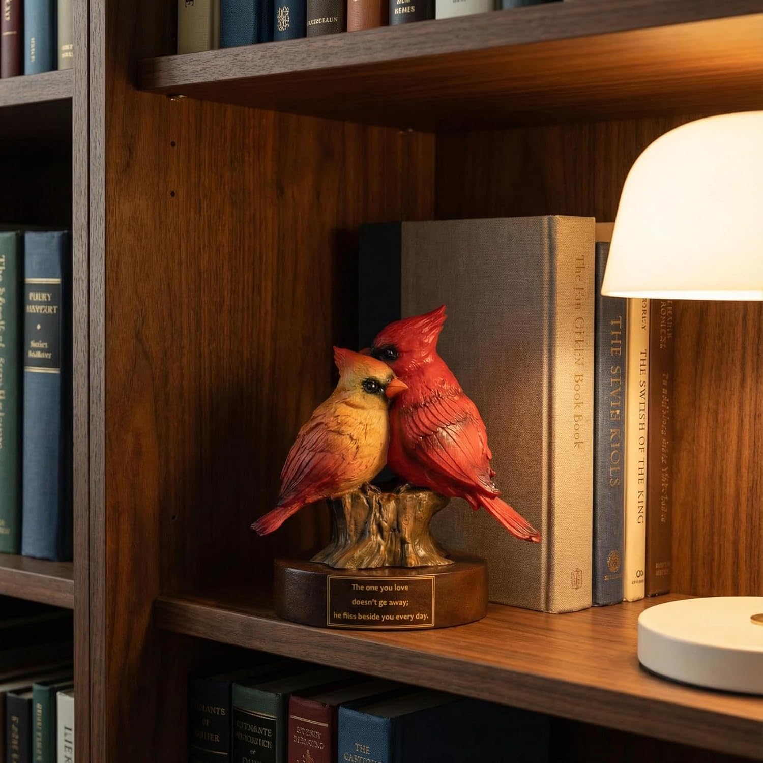 Cardinal Figurine with Engraved Base, Red Cardinal Memorial Sympathy Decorative Statue Gifts for Mother’s Day/Valentines Day/Anniversary Wedding, Cardinal Home Decor for Shelf Desk