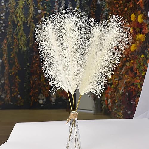 Miniatura 5 de IMFILM 12 piezas de hierba de pampa de caña sintética, 24 pulgadas, frragmitas comunis, flores secas artificiales de junco seco para decoración del