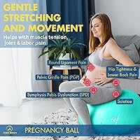 Vista 2 de ProBody Pilates Pregnancy Ball - Yoga Ball for Pregnancy with Book, Prenatal, Labor & Postnatal Maternity Exercise