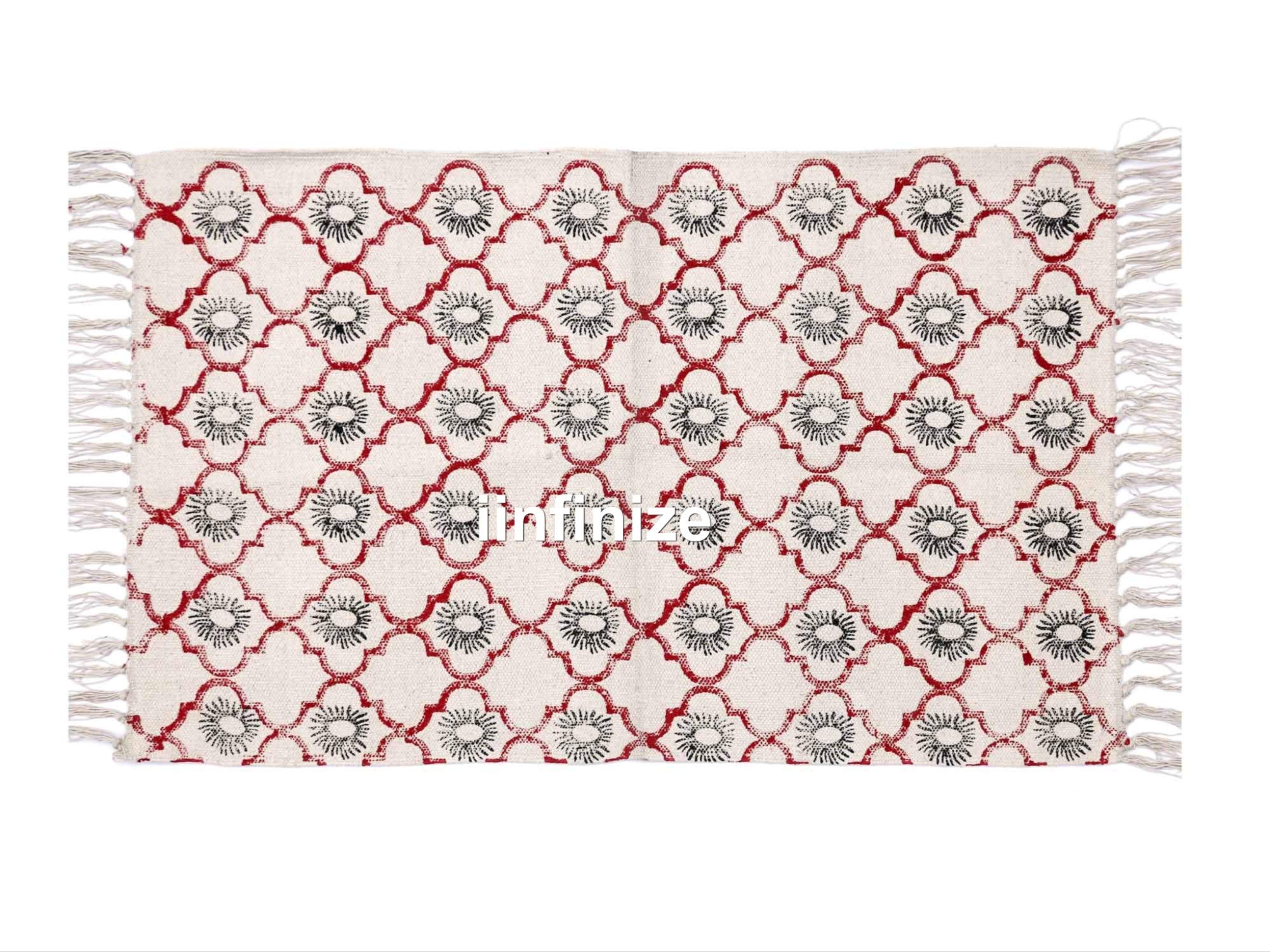 Alfombra de algodón para dormitorio iinfinize decorativa hecha a mano 2x3 1