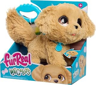 FurReal Wag-A-Lots Golden Retriever, interaktives, 20,3 cm großes, laufendes und sprechendes Plüschtier, 4-teilig, Kuscheltiere, Kinderspielzeug ab 4 Jahren von Just Play