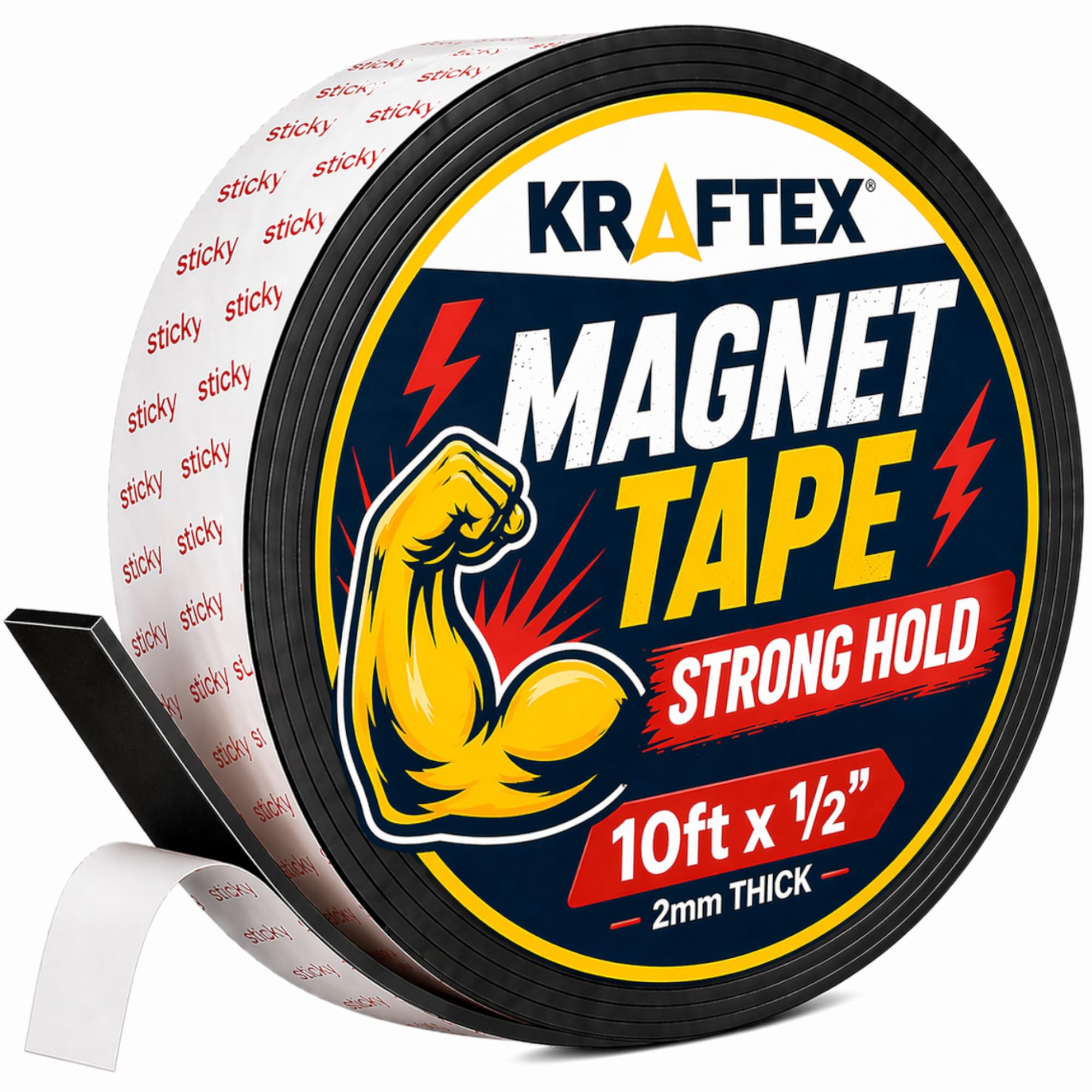 Kraftex Magnetic Tape - 5 Pack, Strong & Sticky -11 Kraftex Magnetic Tape - 5 Pack, Strong & Sticky -11