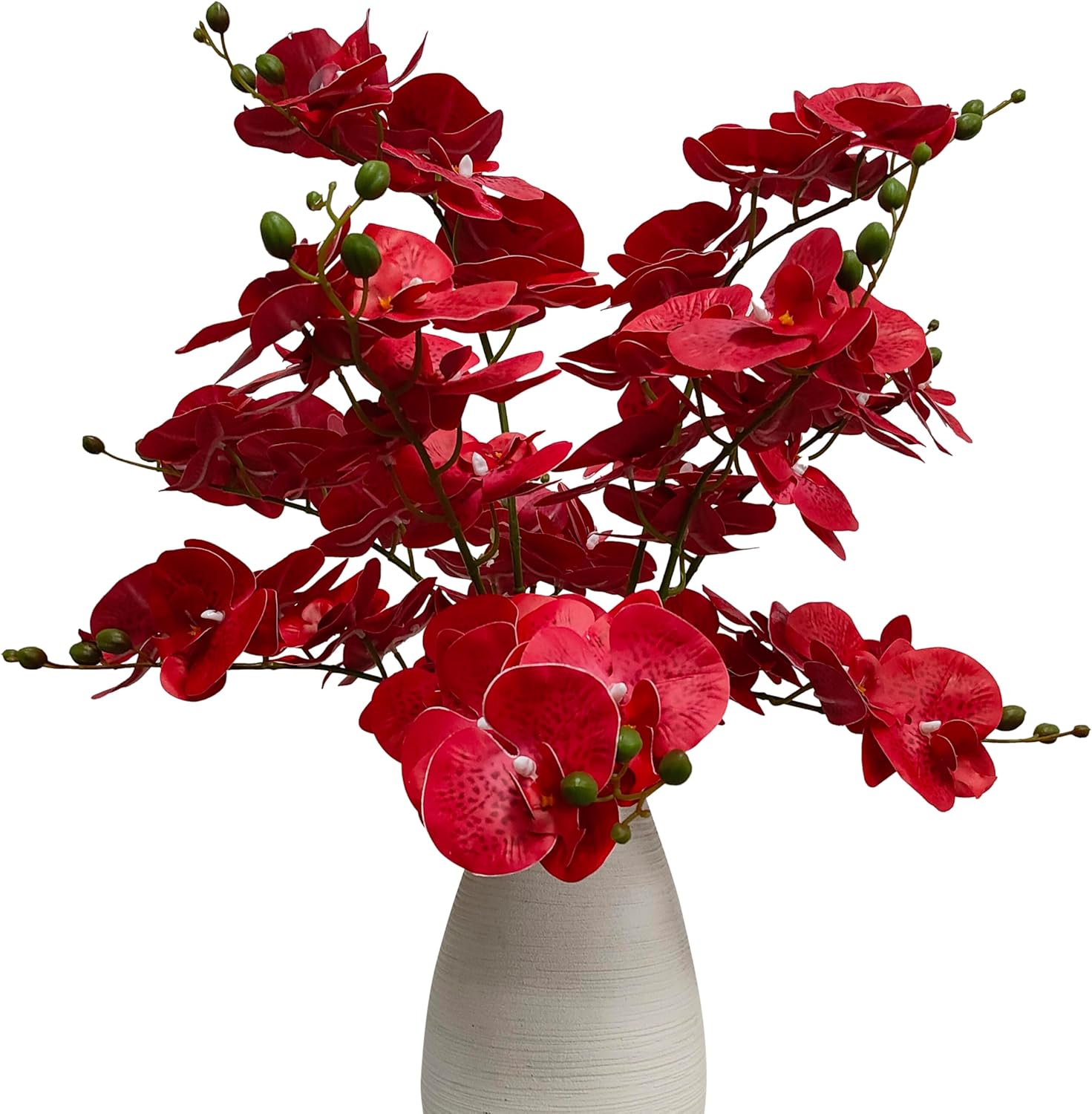 ATFL 10 Pack Tickled Pink Orchid Artificial Flowers Real Touch, 27'' Artificial Fake Faux Silk Orchid Stem Bouquets for Wedding Party Home Garden Decor (excluding the vase)