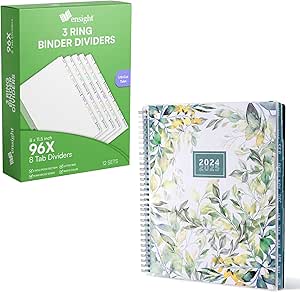 Amazon.com : Academic Planner + 3 Ring Page Dividers Bulk, 1/8 Cut Tab ...