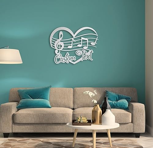 Vista 5 de Adma Wall Art Metal y decoración personalizada, regalo de notas personalizadas, regalo para músicos, maestros, decoración del hogar, amantes