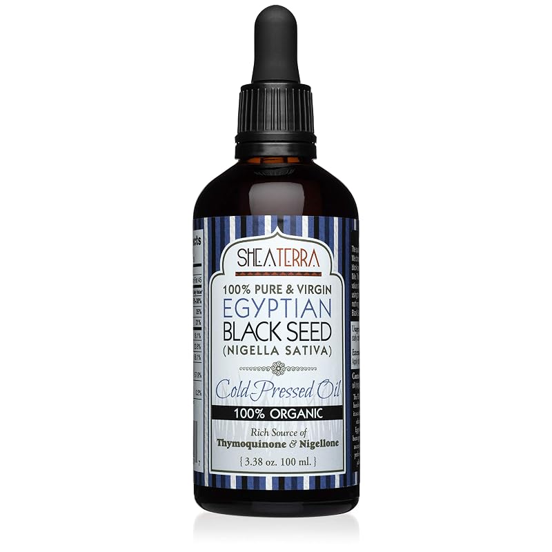 Shea Terra Organics Óleo de Semente Preta Egípcia, prensado a frio, 100 mL