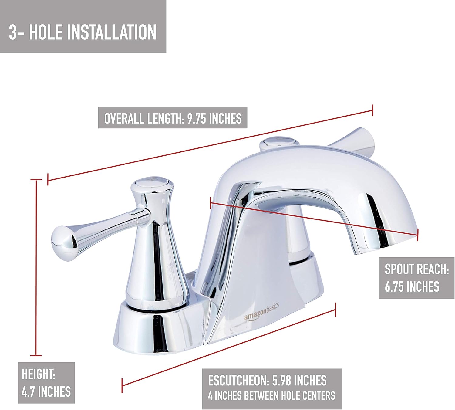 🔥 Cashback up to 70% Amazon Basics AB-BF602-PC Basin Faucet-4-Inch, Polished Chrome