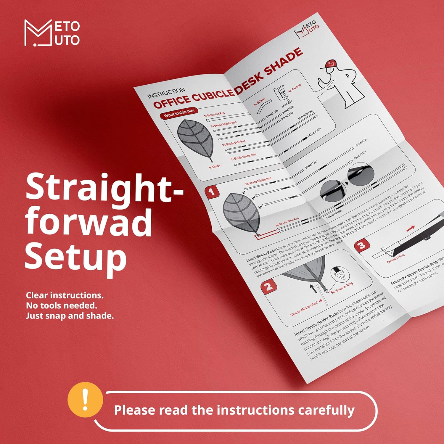 Cubicle Shade - Desk Shade for Cubicle to Block Light, Quick Install, No Tools Needed, Aircraft Grade Aluminium, UV-Resistant Fabric, 57.5x35x35 Inches, No Sag or Tilt, Protects Eyes